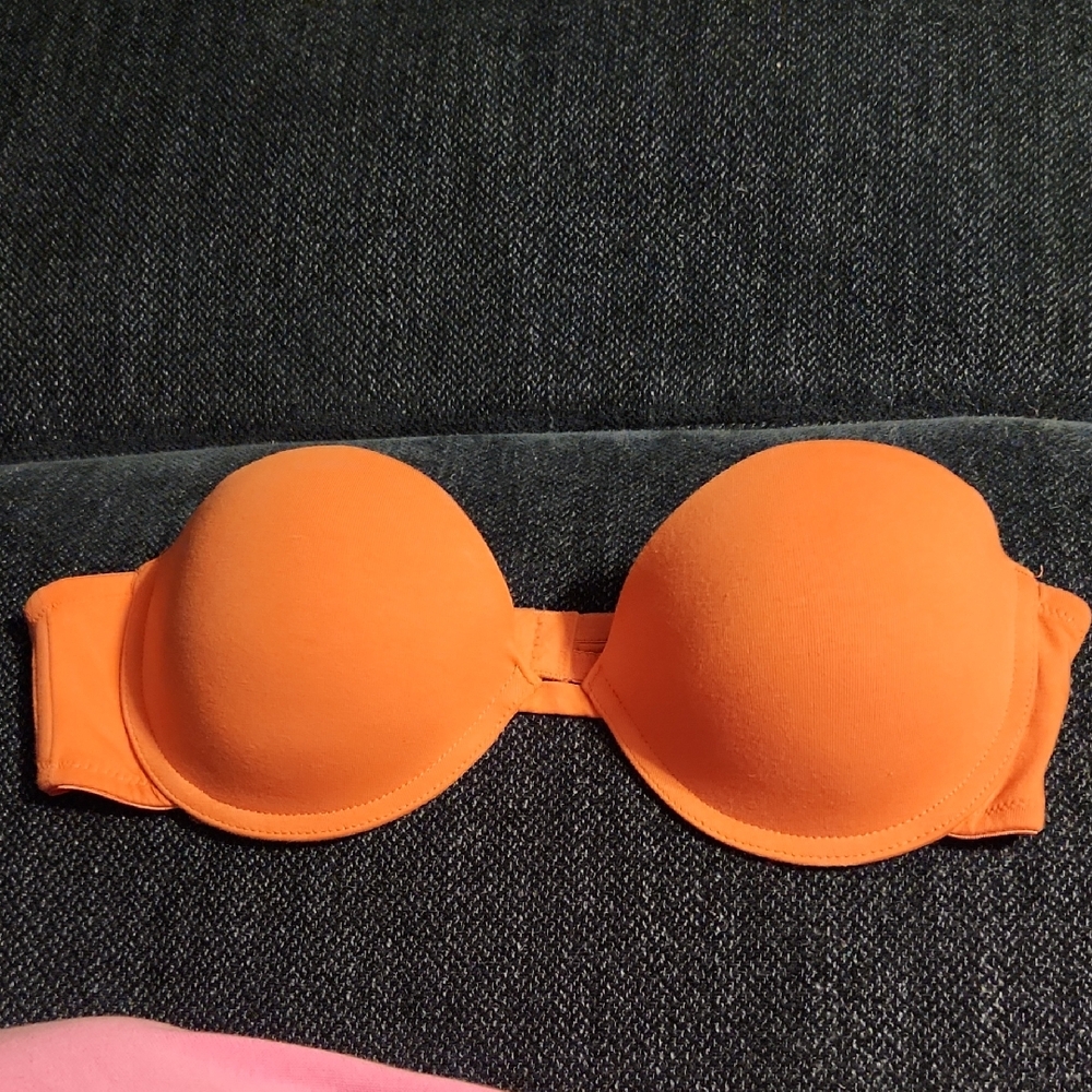 Xhilaration Vibrant Orange Strapless Bra